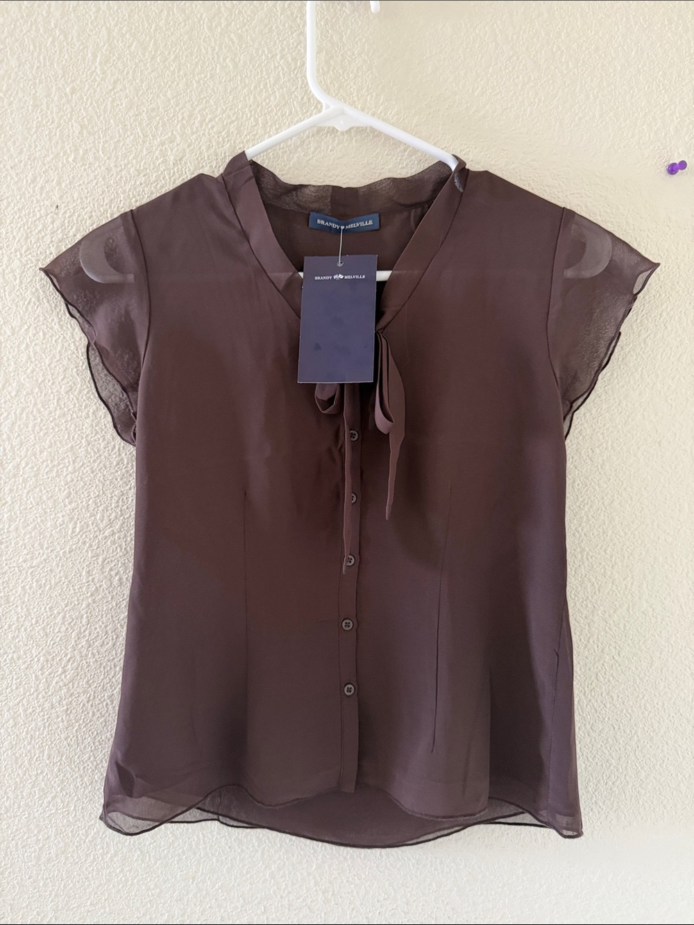 Brandy melville brown Lia top